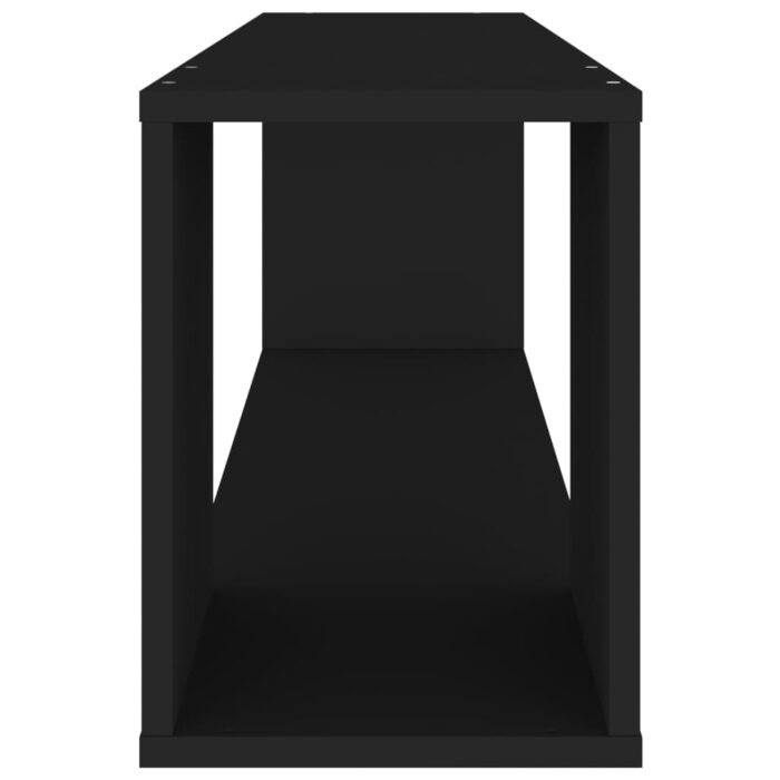 Meuble TV Noir 100x24x32 cm Bois d'ingénierie – Image 3