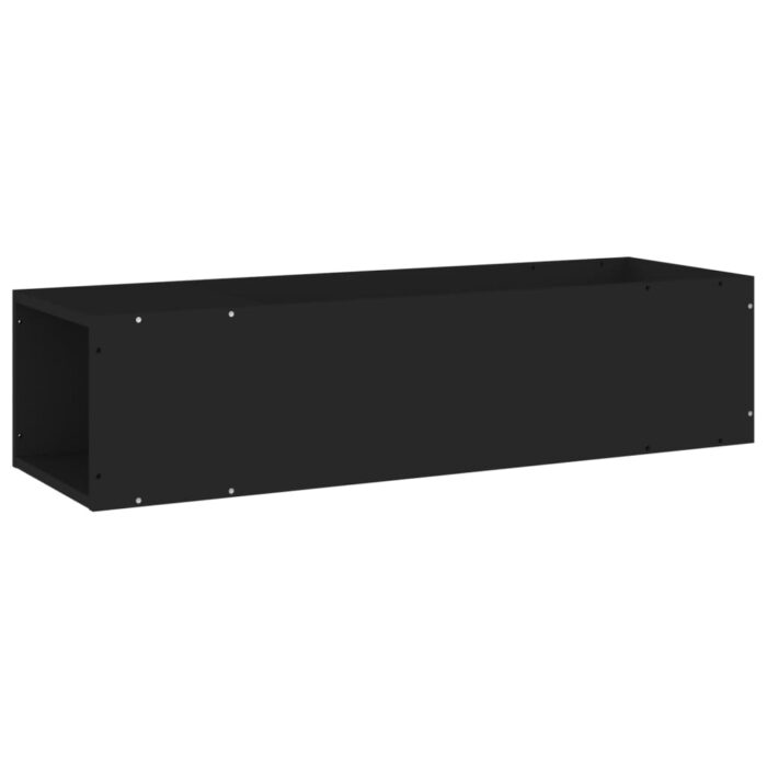 Meuble TV Noir 100x24x32 cm Bois d'ingénierie – Image 4