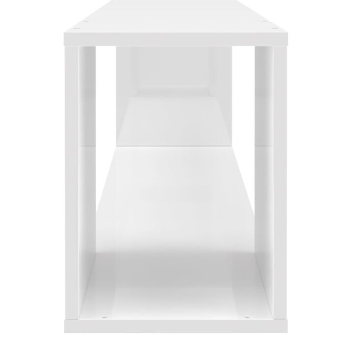 Meuble TV Blanc brillant 100x24x32 cm Bois d'ingénierie – Image 3