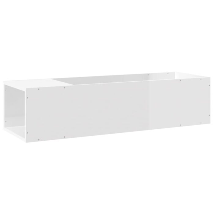 Meuble TV Blanc brillant 100x24x32 cm Bois d'ingénierie – Image 4