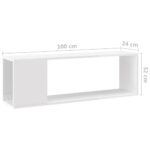 Meuble TV Blanc brillant 100x24x32 cm Bois d'ingénierie – Image 5