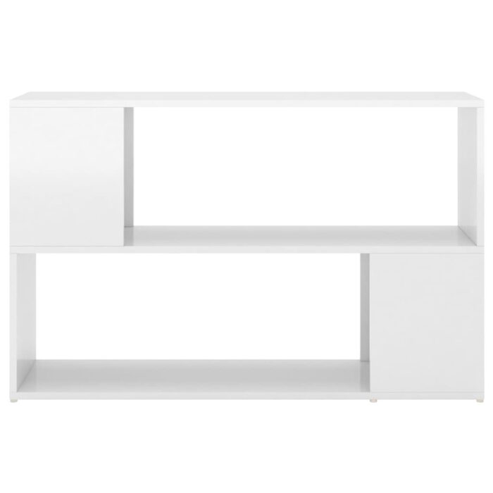 Bibliothèque Blanc brillant 100x24x63 cm Bois d'ingénierie – Image 3
