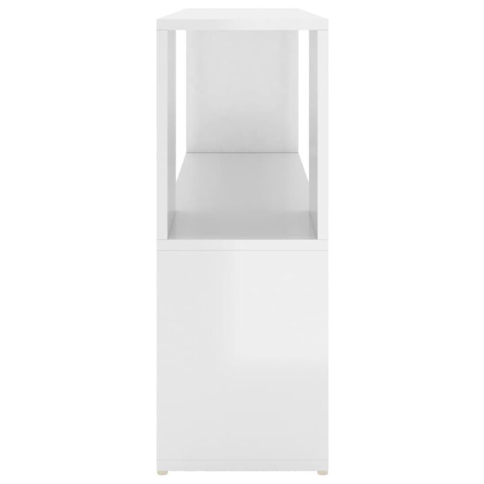 Bibliothèque Blanc brillant 100x24x63 cm Bois d'ingénierie – Image 4
