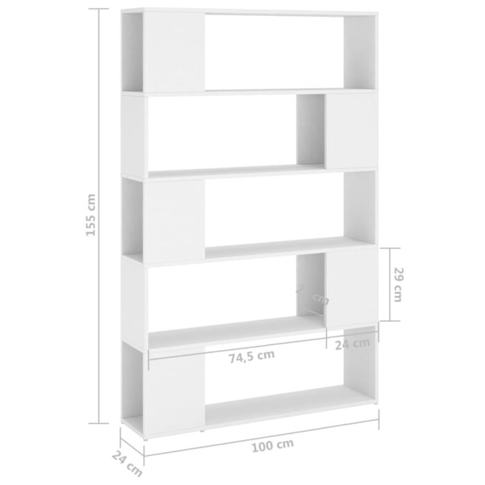 Bibliothèque Séparateur de pièce Blanc Bois d'ingénierie – Image 5
