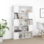 Bibliothèque séparateur de pièce blanc brillant bois ingénierie – Image 3