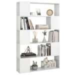 Bibliothèque séparateur de pièce blanc brillant bois ingénierie – Image 4