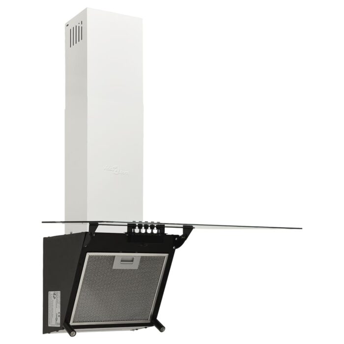 Hotte murale 60 cm Acier et verre trempé Noir – Image 2