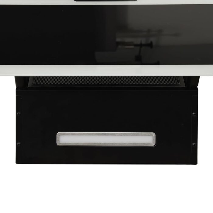 Hotte murale 60 cm Acier et verre trempé Noir – Image 7