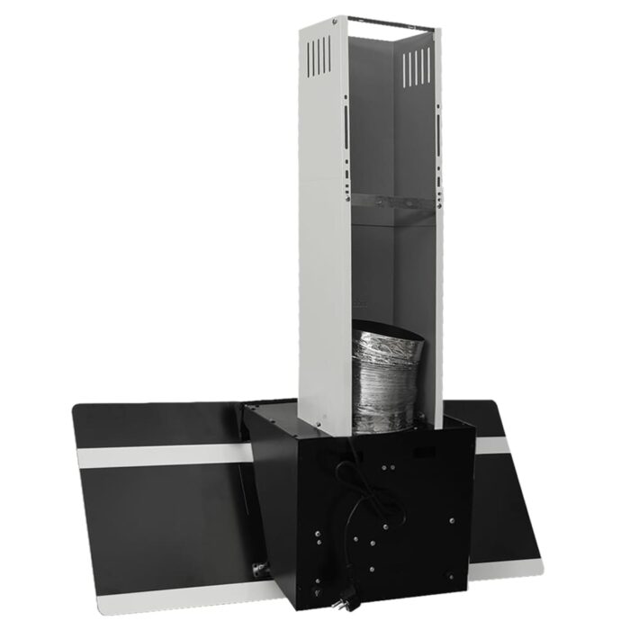 Hotte murale 90 cm Acier et verre trempé Noir – Image 4