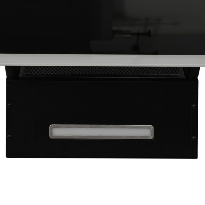 Hotte murale 90 cm Acier et verre trempé Noir – Image 6