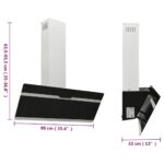 Hotte murale 90 cm Acier et verre trempé Noir – Image 8