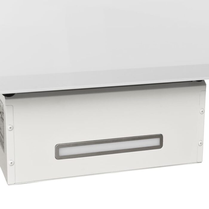 Hotte murale 90 cm Acier et verre trempé Blanc – Image 5