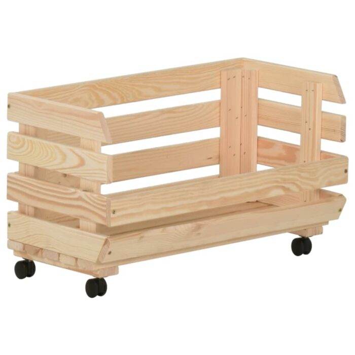 Chariot à légumes 37x30x80 cm Bois de pin solide – Image 6