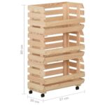 Chariot à légumes 37x30x80 cm Bois de pin solide – Image 9