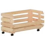Chariot à légumes 57x30x80 cm Bois de pin solide – Image 5