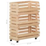 Chariot à légumes 57x30x80 cm Bois de pin solide – Image 9