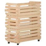 Chariot à légumes 77x30x80 cm Bois de pin solide – Image 3