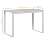 Bureau d'ordinateur Blanc et chêne 110x60x73 cm Aggloméré – Image 4