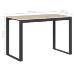 Bureau d'ordinateur Noir et chêne 110x60x73 cm Aggloméré – Image 4
