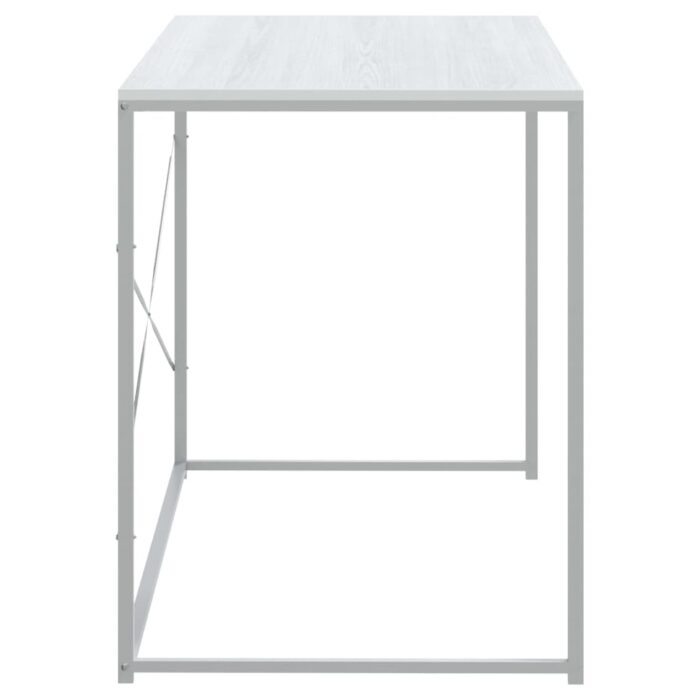 Bureau d'ordinateur Blanc 110x60x70 cm Bois d'ingénierie – Image 2