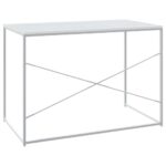 Bureau d'ordinateur Blanc 110x60x70 cm Bois d'ingénierie – Image 3