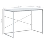 Bureau d'ordinateur Blanc 110x60x70 cm Bois d'ingénierie – Image 6