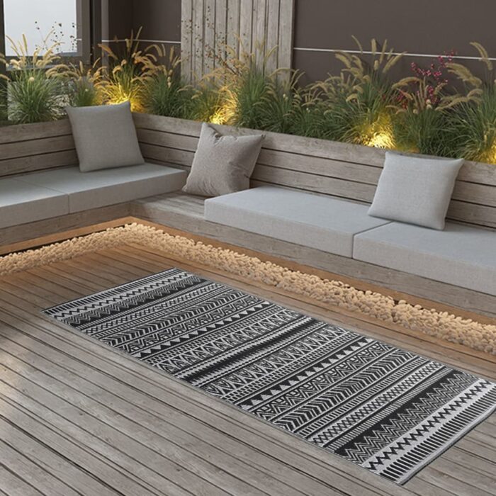 Tapis d'extérieur ARAKIL Noir 80x150 cm PP – Image 1