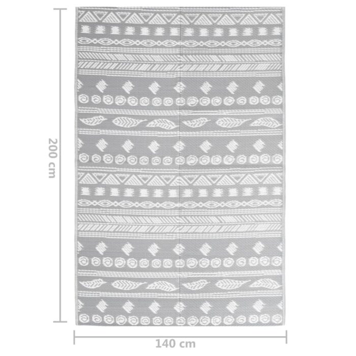 Tapis d'extérieur ARAKIL Gris 140x200 cm PP – Image 5