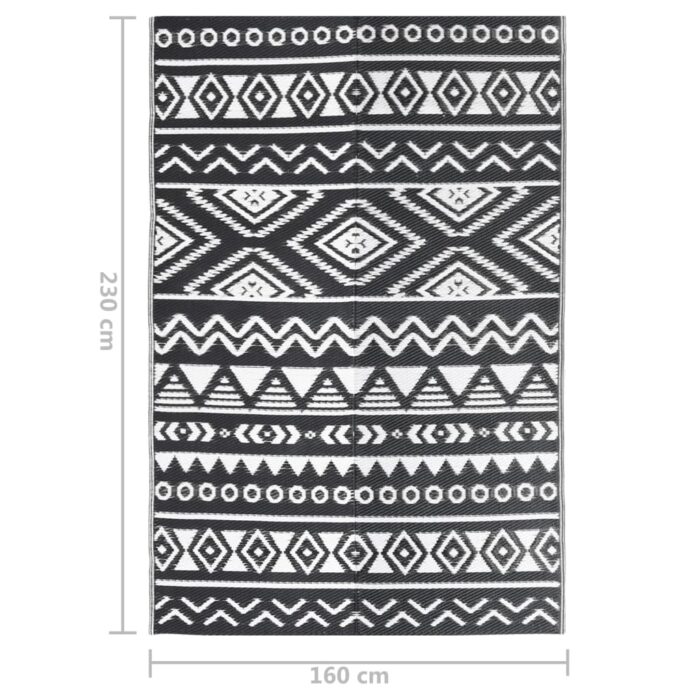 Tapis d'extérieur ARAKIL Noir 160x230 cm PP – Image 5