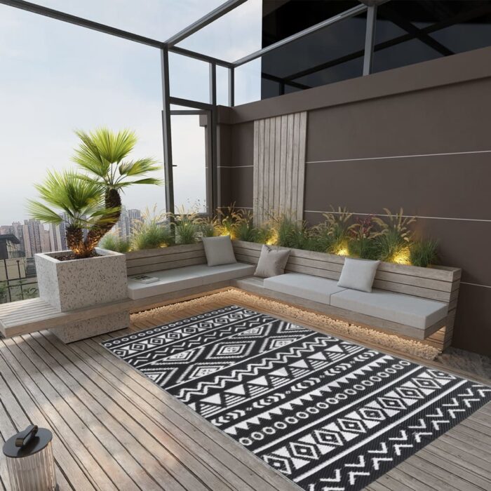 Tapis d'extérieur ARAKIL Noir 160x230 cm PP – Image 1