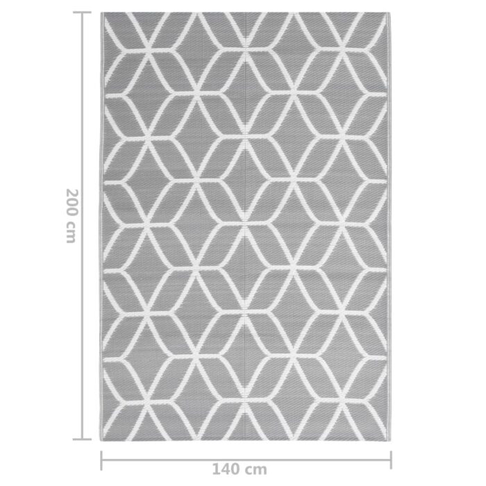 Tapis d'extérieur ARAKIL Gris 140x200 cm PP – Image 5