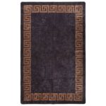 Tapis lavable antidérapant 80x150 cm Noir et doré