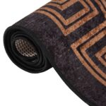 Tapis lavable antidérapant 80x150 cm Noir et doré – Image 3