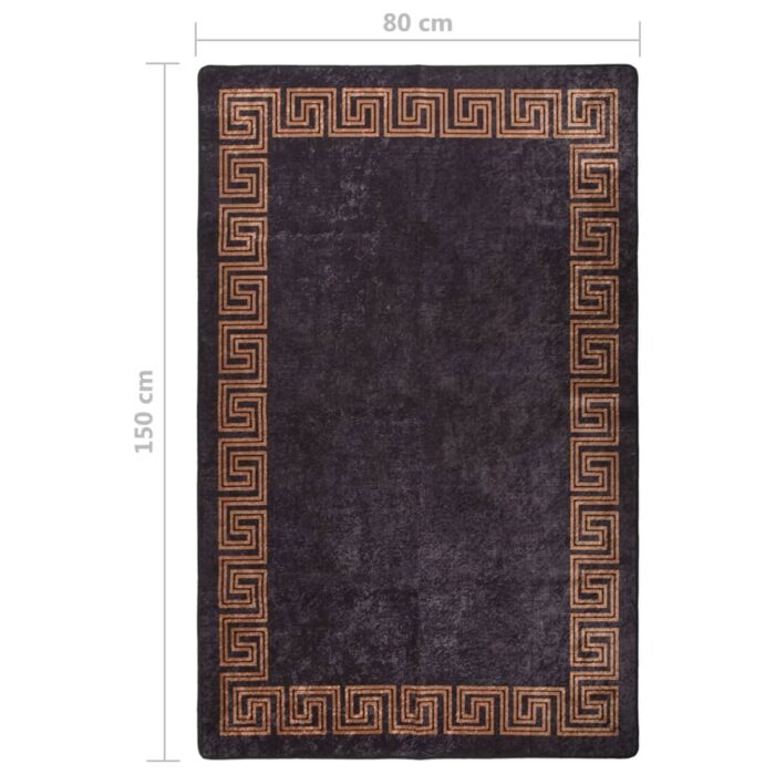 Tapis lavable antidérapant 80x150 cm Noir et doré – Image 6