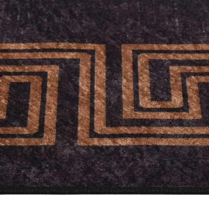 Tapis lavable antidérapant 80x300 cm Noir et doré – Image 4