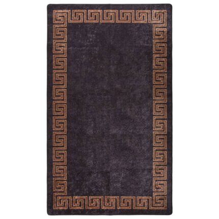 Tapis lavable antidérapant 190x300 cm noir et doré