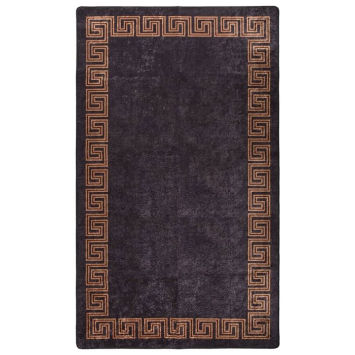 Tapis lavable antidérapant 190x300 cm noir et doré – Image 1