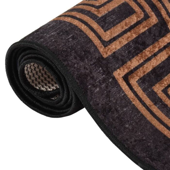 Tapis lavable antidérapant 190x300 cm noir et doré – Image 4