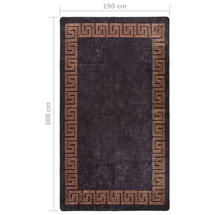 Tapis lavable antidérapant 190x300 cm noir et doré – Image 6