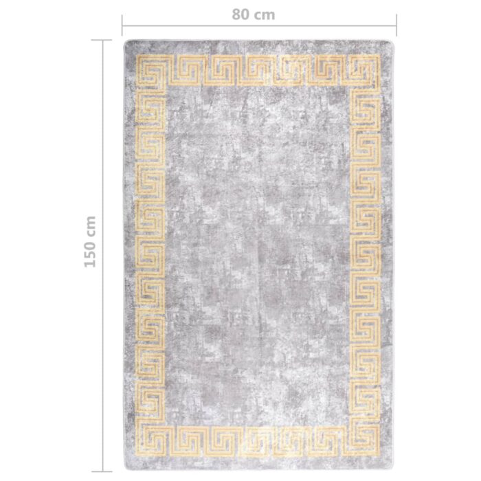 Tapis lavable antidérapant 80x150 cm Gris – Image 6