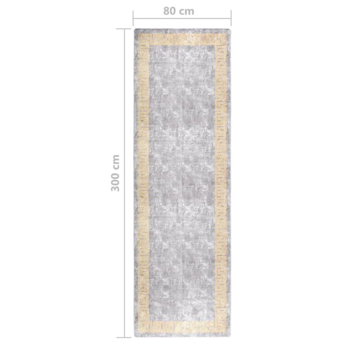 Tapis lavable antidérapant 80x300 cm Gris – Image 6