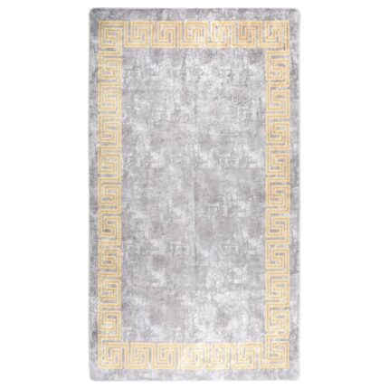 Tapis lavable antidérapant 190x300 cm gris