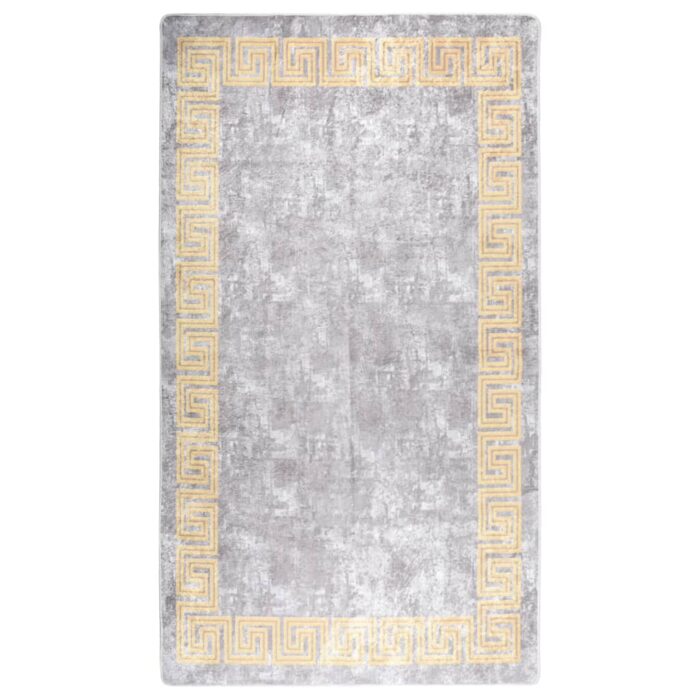 Tapis lavable antidérapant 190x300 cm gris – Image 1