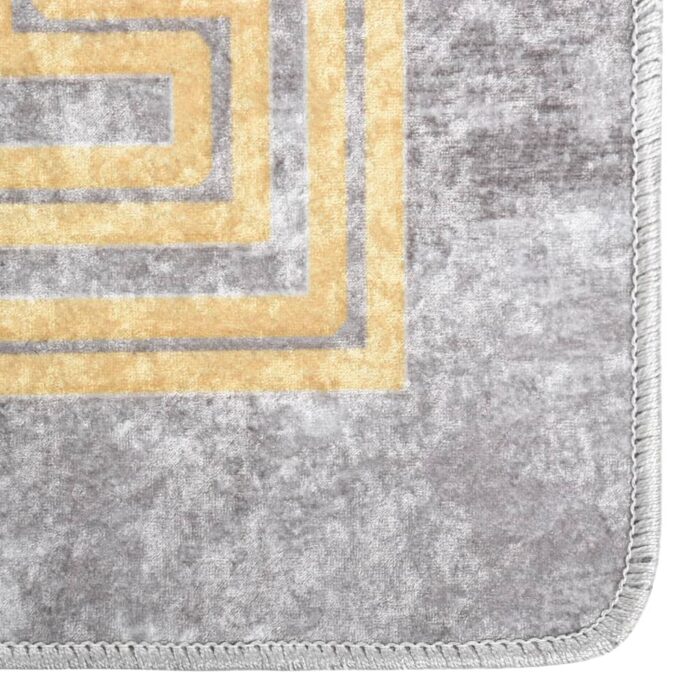 Tapis lavable antidérapant 190x300 cm gris – Image 2