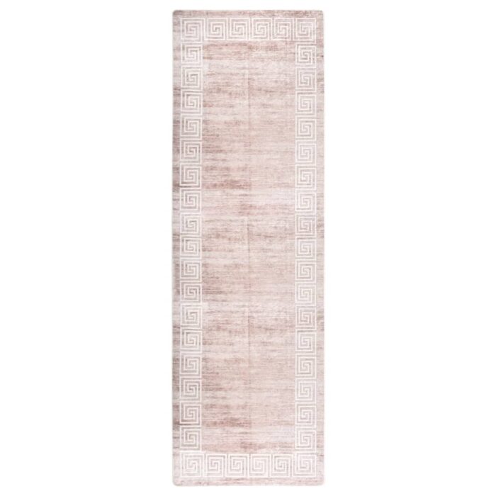 Tapis lavable antidérapant 80x300 cm Beige – Image 1