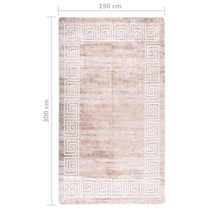 Tapis lavable antidérapant 190x300 cm Beige – Image 6