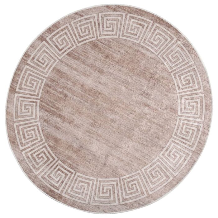Tapis lavable antidérapant 120 cm beige – Image 1