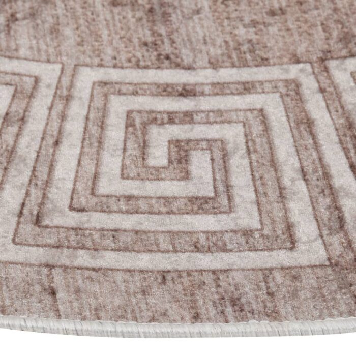 Tapis lavable antidérapant 120 cm beige – Image 2