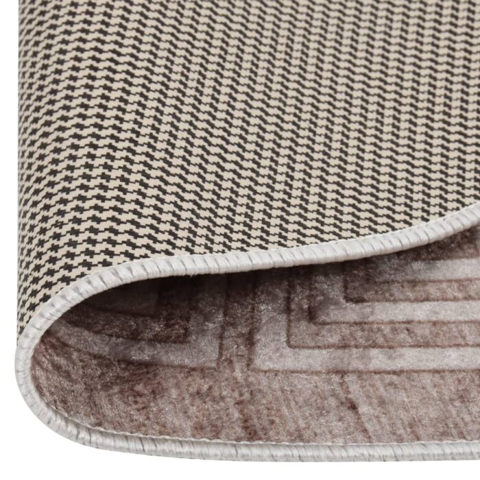 Tapis lavable antidérapant 120 cm beige – Image 3