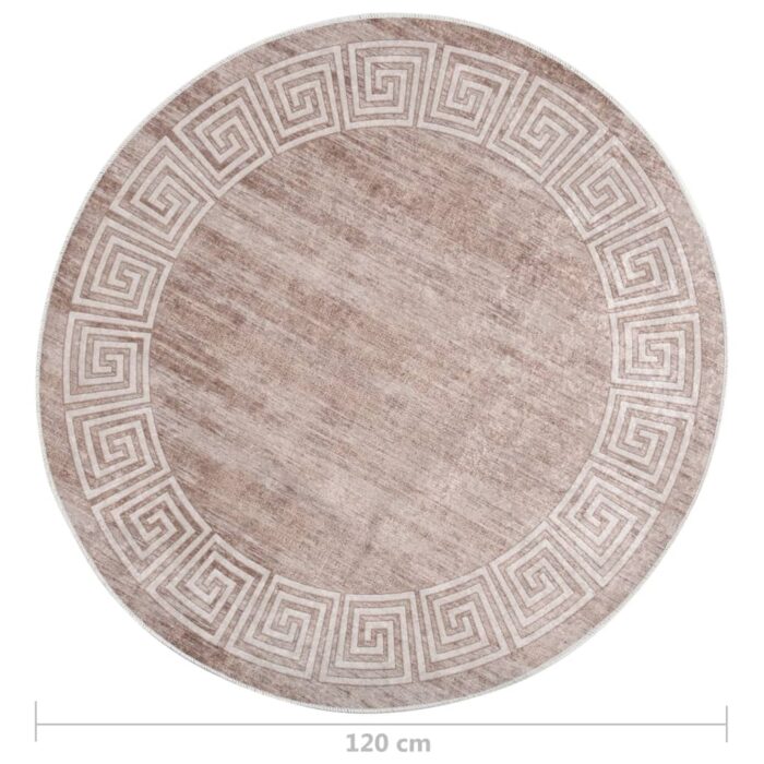 Tapis lavable antidérapant 120 cm beige – Image 4